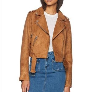 Levi’s tan suede moto jacket